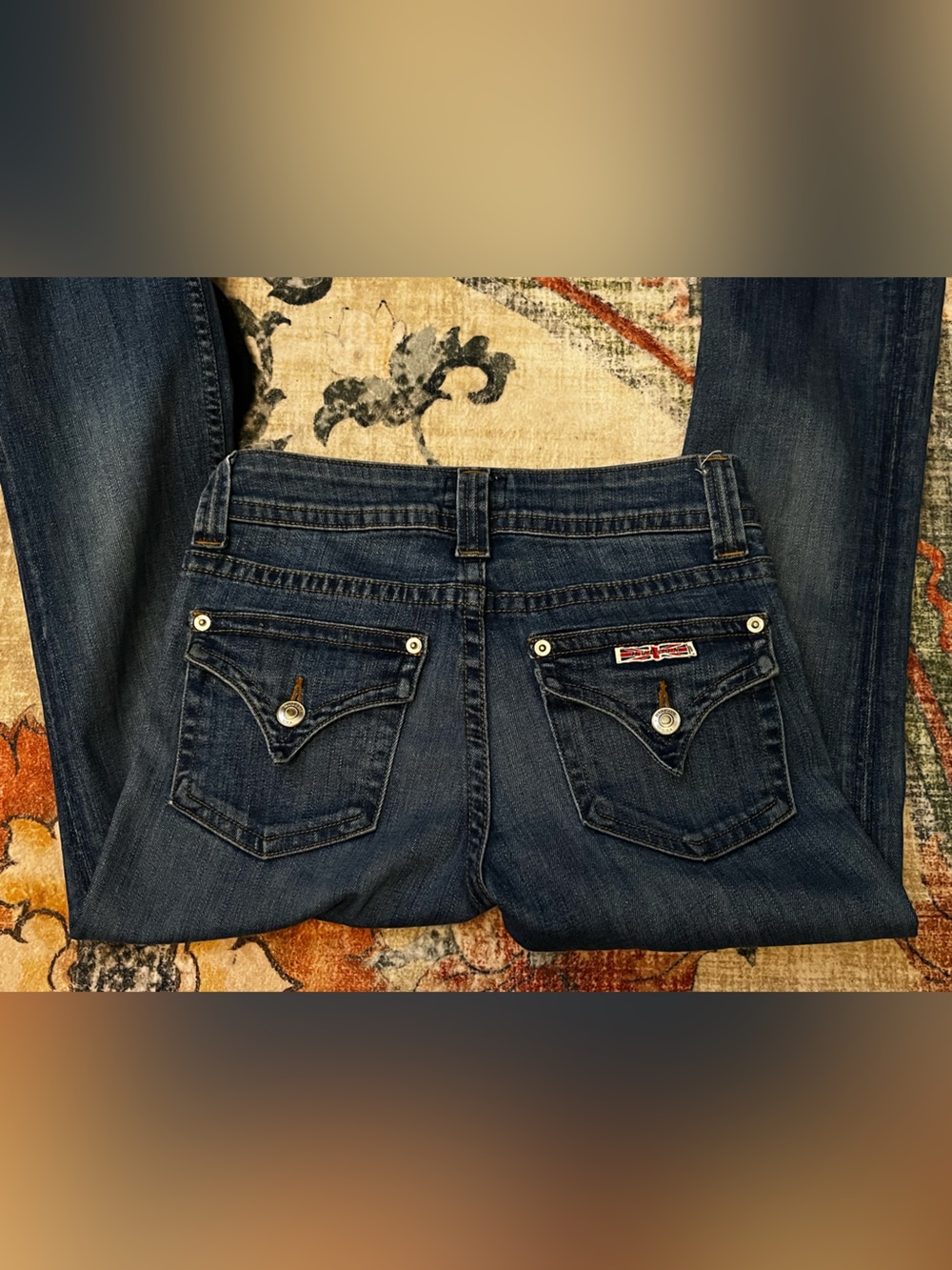 Dark Wash Hudson Jeans with button pocket details